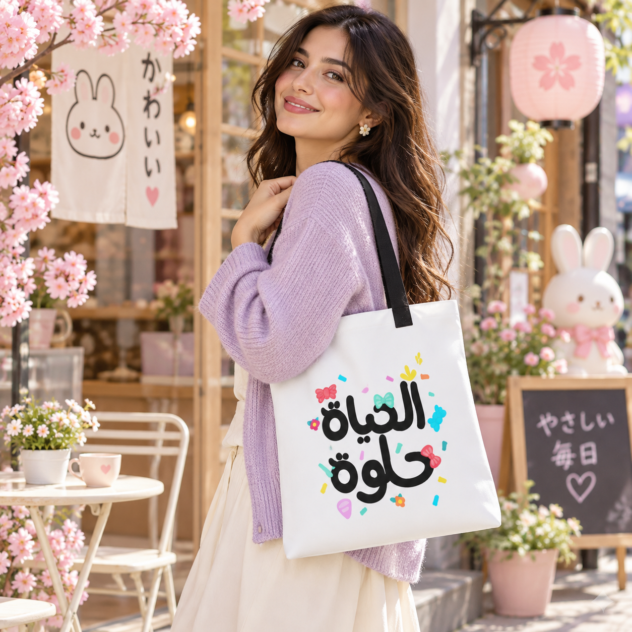 Tote bag Life is sweet - Image 4